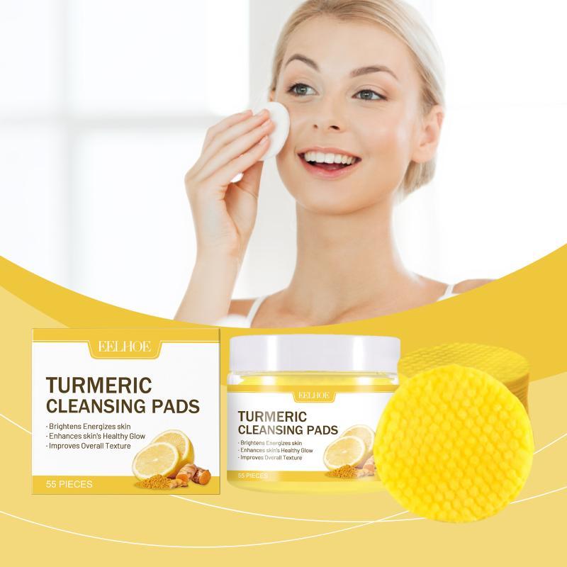 Turmeric - 55 штук: Увлажняющие очищающие спонжи для